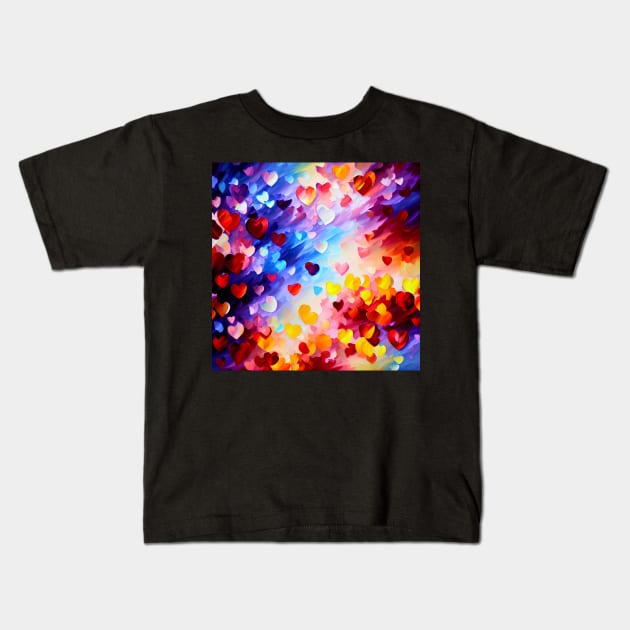 Hearts on Fire Kids T-Shirt by jillnightingale